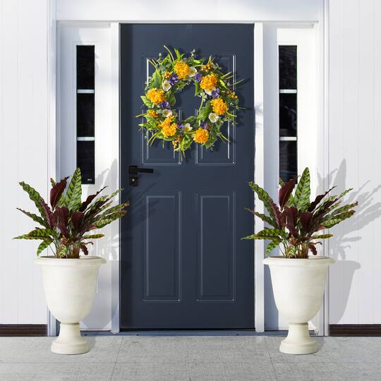 Glitzhome® 21.5" Eco-Friendly Oversized Faux Terrazzo Goblet Planters, 2ct.